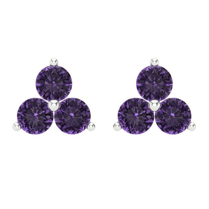 3cttw Alexandrite Gold-Plated 925 Silver Screw Back Stud Earrings