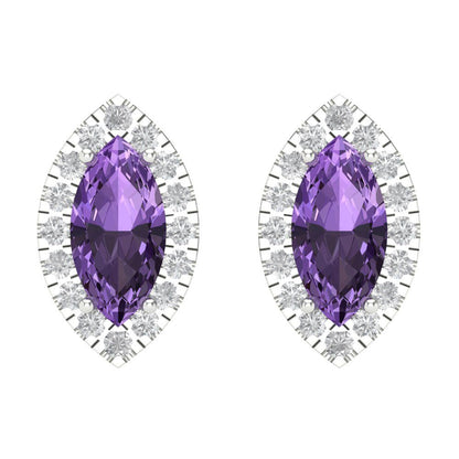 3.8cttw Alexandrite Gold-Plated 925 Silver Screw Back Stud Earrings
