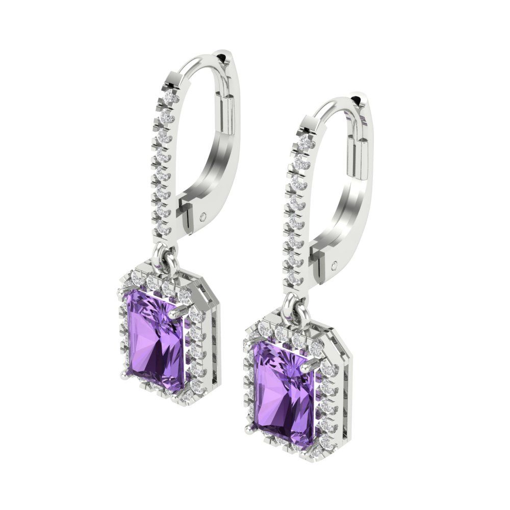 5.8072cttw Alexandrite Gold-Plated 925 Silver Lever Back Drop Dangle Earrings