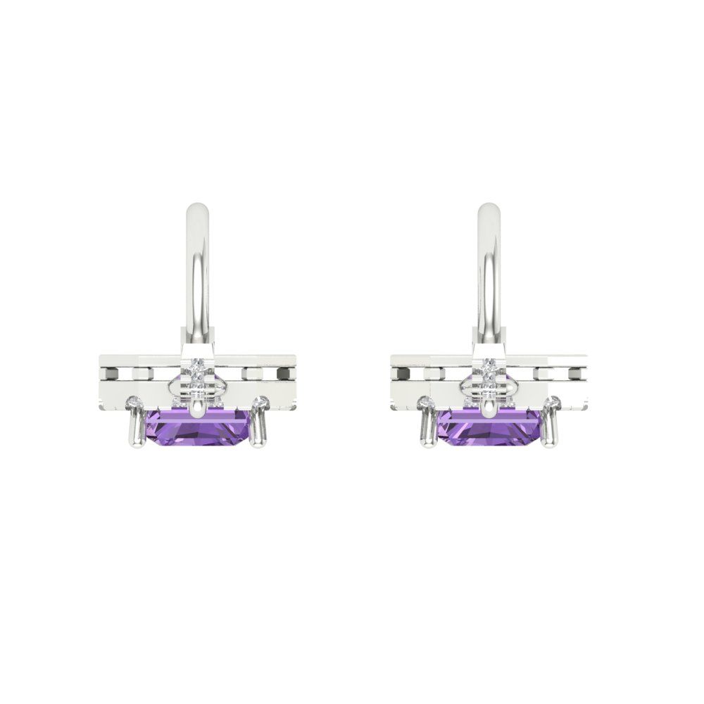 5.8072cttw Alexandrite Gold-Plated 925 Silver Lever Back Drop Dangle Earrings