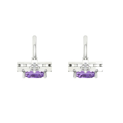 5.8072cttw Alexandrite Gold-Plated 925 Silver Lever Back Drop Dangle Earrings