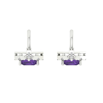5.8072cttw Amethyst Gold-Plated 925 Silver Lever Back Drop Dangle Earrings