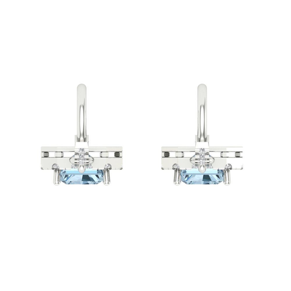 5.8072cttw Aquamarine Gold-Plated 925 Silver Lever Back Drop Dangle Earrings