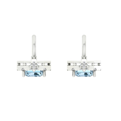 5.8072cttw Aquamarine Gold-Plated 925 Silver Lever Back Drop Dangle Earrings