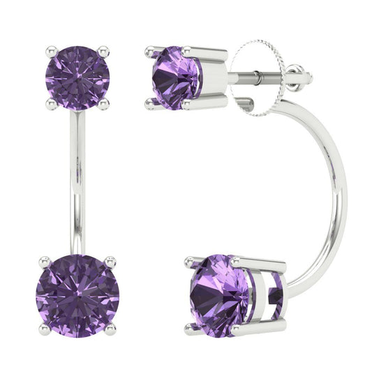 3cttw Alexandrite Gold-Plated 925 Silver Screw Back Stud Earrings