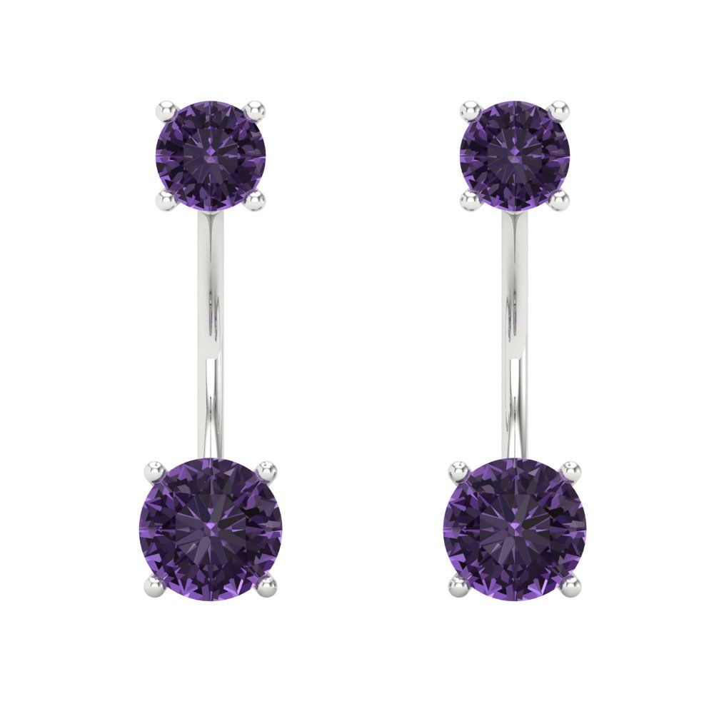 3cttw Alexandrite Gold-Plated 925 Silver Screw Back Stud Earrings