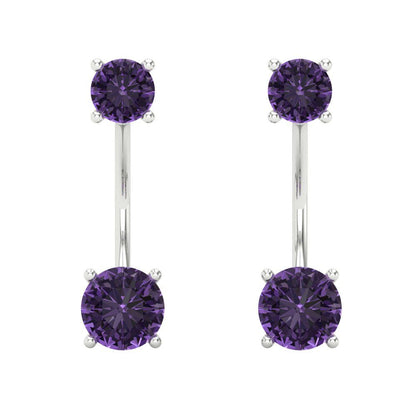 3cttw Alexandrite Gold-Plated 925 Silver Screw Back Stud Earrings