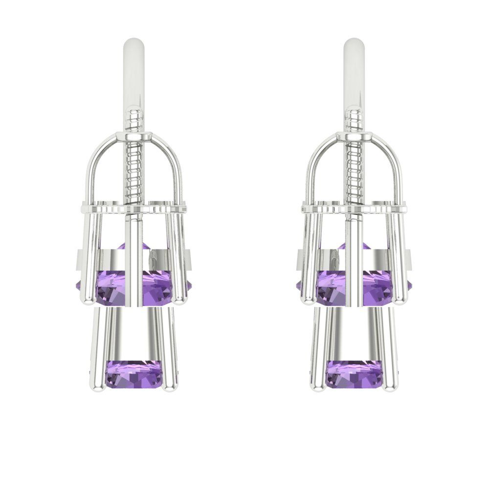 3cttw Alexandrite Gold-Plated 925 Silver Screw Back Stud Earrings