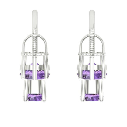 3cttw Alexandrite Gold-Plated 925 Silver Screw Back Stud Earrings
