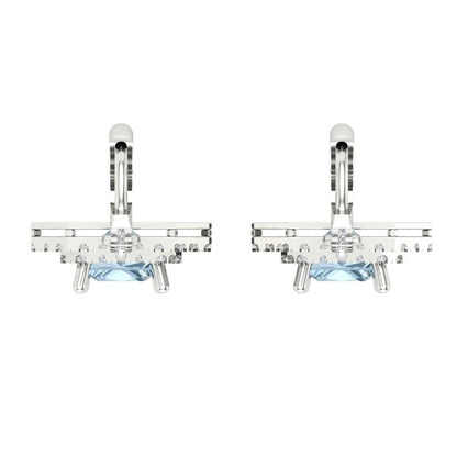 2.8174cttw Aquamarine Gold-Plated 925 Silver Lever Back Drop Dangle Earrings