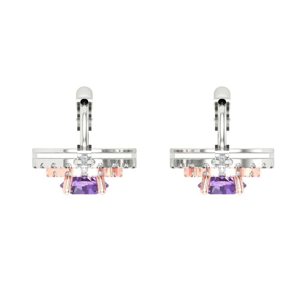1.63cttw Alexandrite Gold-Plated 925 Silver Lever Back Drop Dangle Earrings