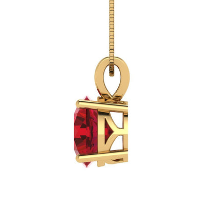 2.5 tcw Necklace Pendant - 14K White Gold Round Cut Solitaire  Pink Tourmaline - Adjustable Length - 15in Box Chain to 18in
