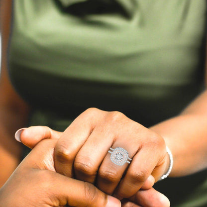 1.7825 cttw Round Cut Moissanite Bridal Set - Solid White/Rose Gold Engagement Ring & Wedding Band