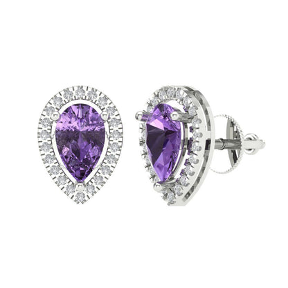 2.72cttw Alexandrite Gold-Plated 925 Silver Screw Back Stud Earrings