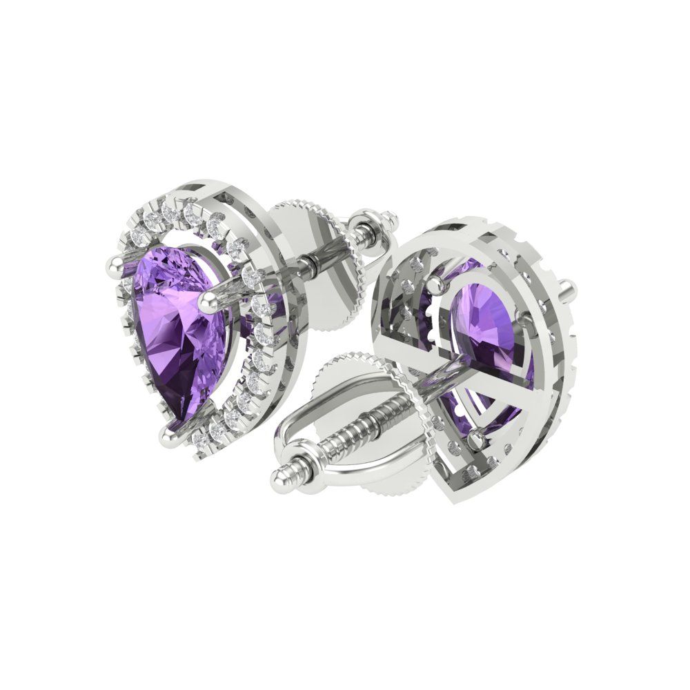 2.72cttw Alexandrite Gold-Plated 925 Silver Screw Back Stud Earrings