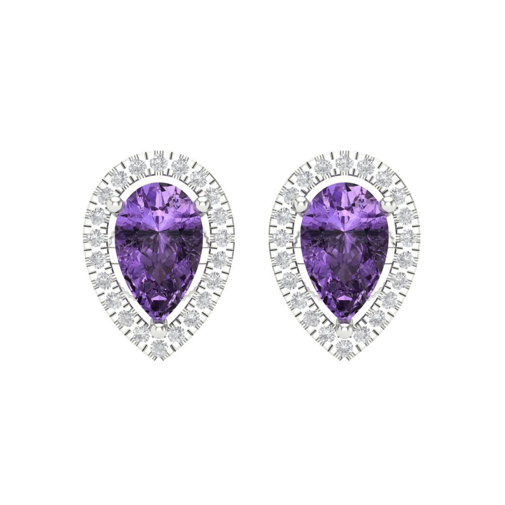2.72cttw Alexandrite Gold-Plated 925 Silver Screw Back Stud Earrings