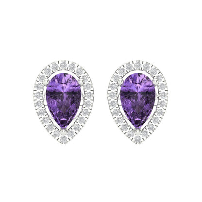 2.72cttw Alexandrite Gold-Plated 925 Silver Screw Back Stud Earrings