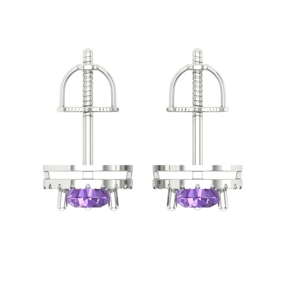 2.72cttw Alexandrite Gold-Plated 925 Silver Screw Back Stud Earrings