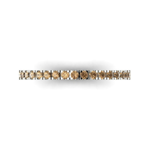 0.285 cttw Simulated Champagne Diamond Round Cut White Gold Eternity Wedding Band