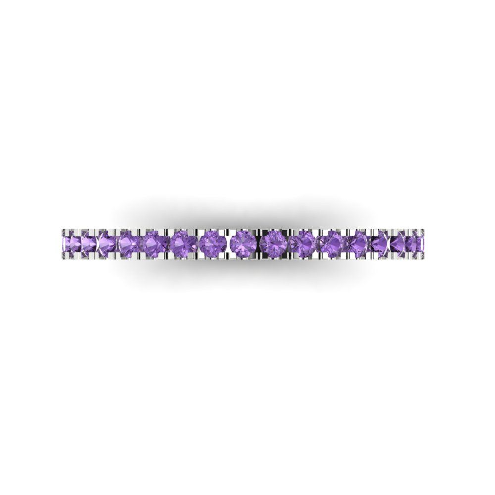 0.285 cttw Simulated Alexandrite Round Cut White Gold Eternity Wedding Band