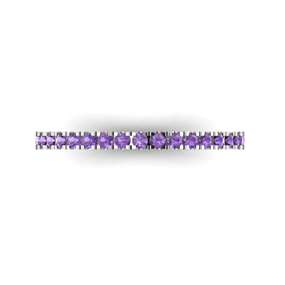 0.285 cttw Simulated Alexandrite Round Cut White Gold Eternity Wedding Band