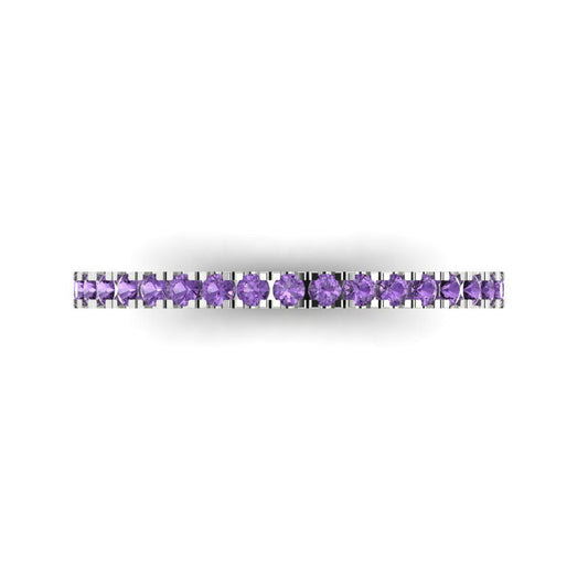 0.285 cttw Simulated Alexandrite Round Cut White Gold Eternity Wedding Band