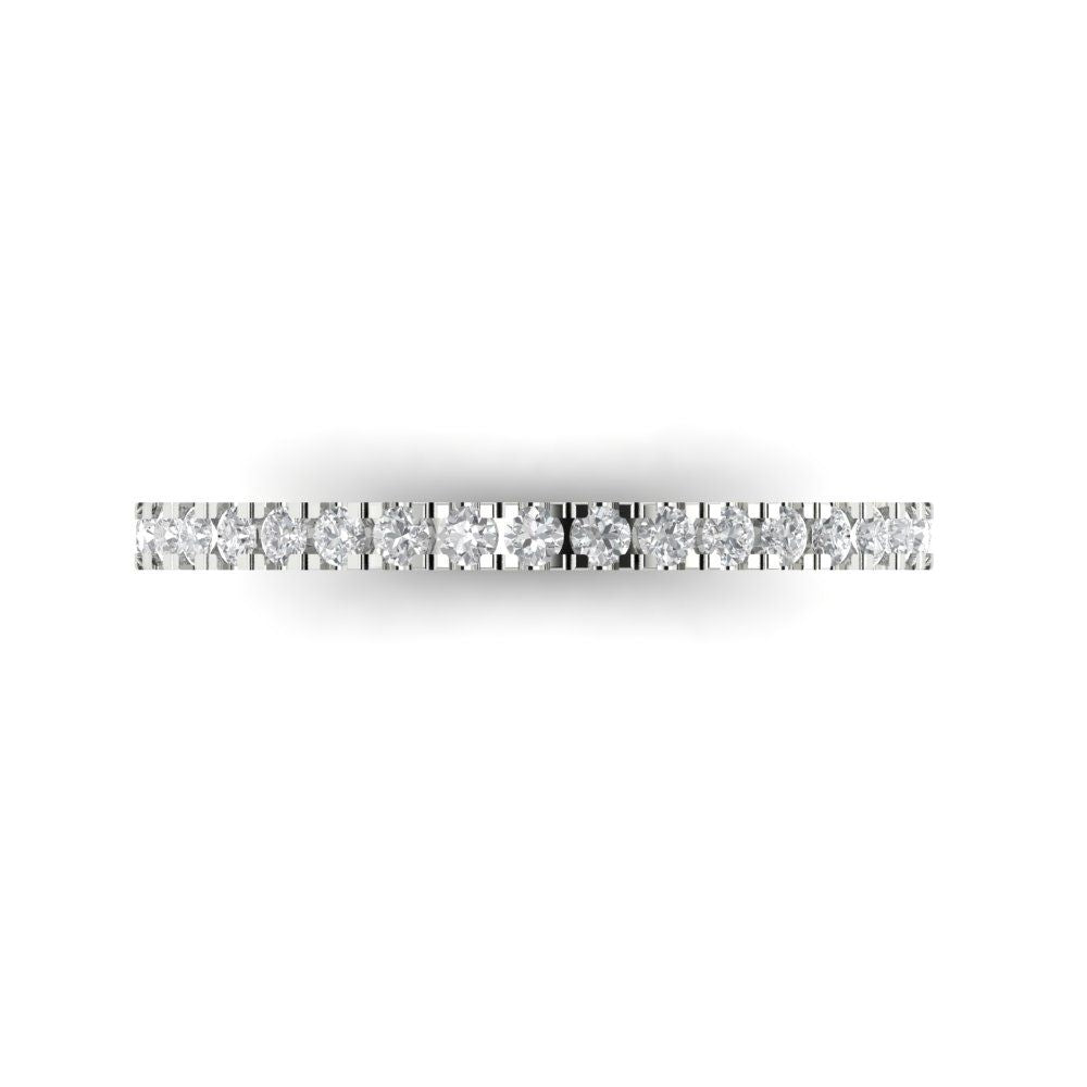 0.285 cttw Moissanite Round Cut White Gold Eternity Wedding Band