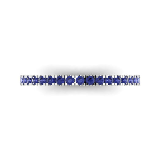 0.285 cttw Simulated Tanzanite Round Cut White Gold Eternity Wedding Band
