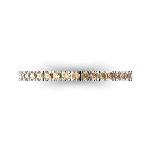 0.285 cttw Yellow Moissanite Round Cut White Gold Eternity Wedding Band