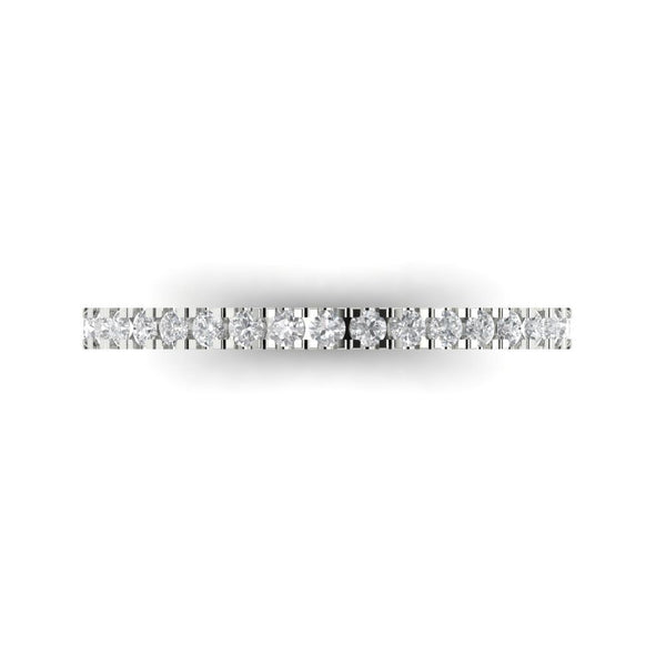0.57 ct Brilliant Round Cut Clear Simulated Diamond Stone White Gold Stackable Band