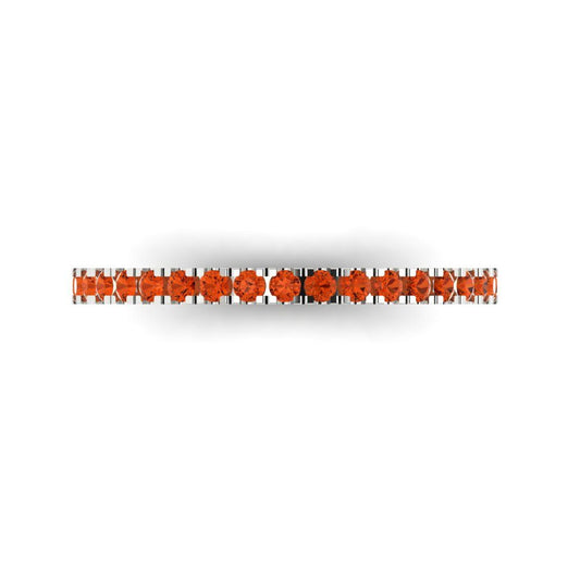 0.285 cttw Simulated Red Diamond Round Cut White Gold Eternity Wedding Band