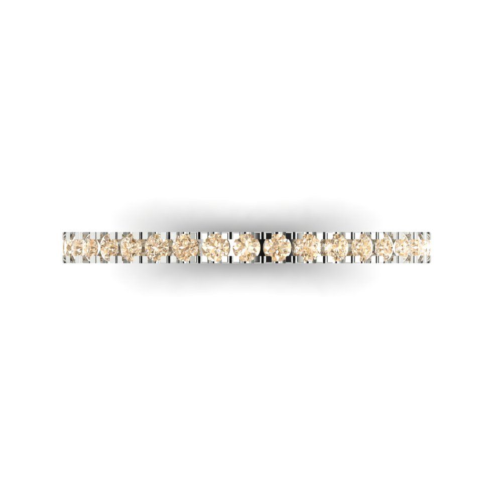 0.285 cttw Natural Morganite Round Cut White Gold Eternity Wedding Band