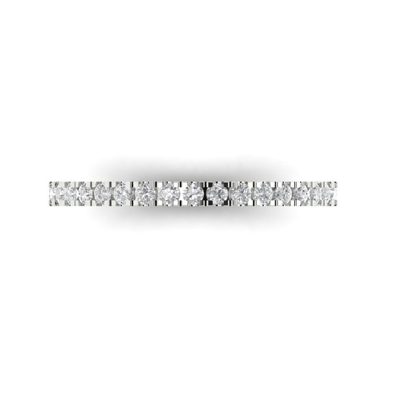 0.57 ct Brilliant Round Cut Natural Diamond Stone Clarity SI1-2 Color I-J White Gold Stackable Band