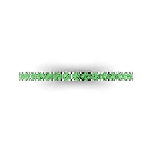 0.285 cttw Simulated Green Diamond Round Cut White Gold Eternity Wedding Band
