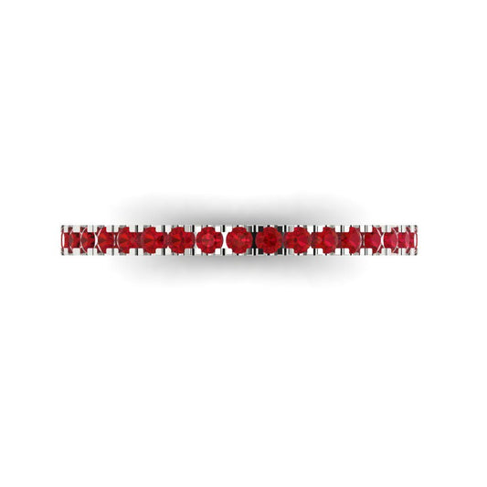 0.285 cttw Simulated Ruby Round Cut White Gold Eternity Wedding Band