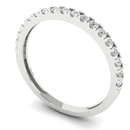 0.285 cttw Moissanite Round Cut White Gold Eternity Wedding Band