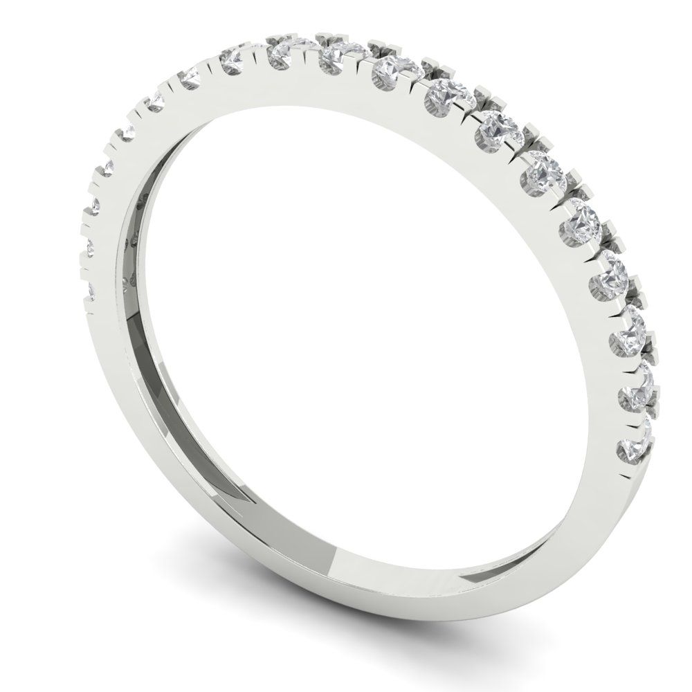 0.285 cttw White Sapphire Round Cut White Gold Eternity Wedding Band