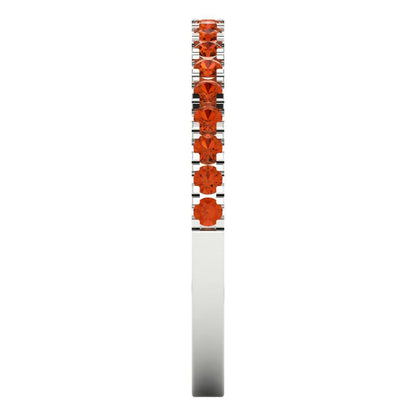 0.285 cttw Simulated Red Diamond Round Cut White Gold Eternity Wedding Band