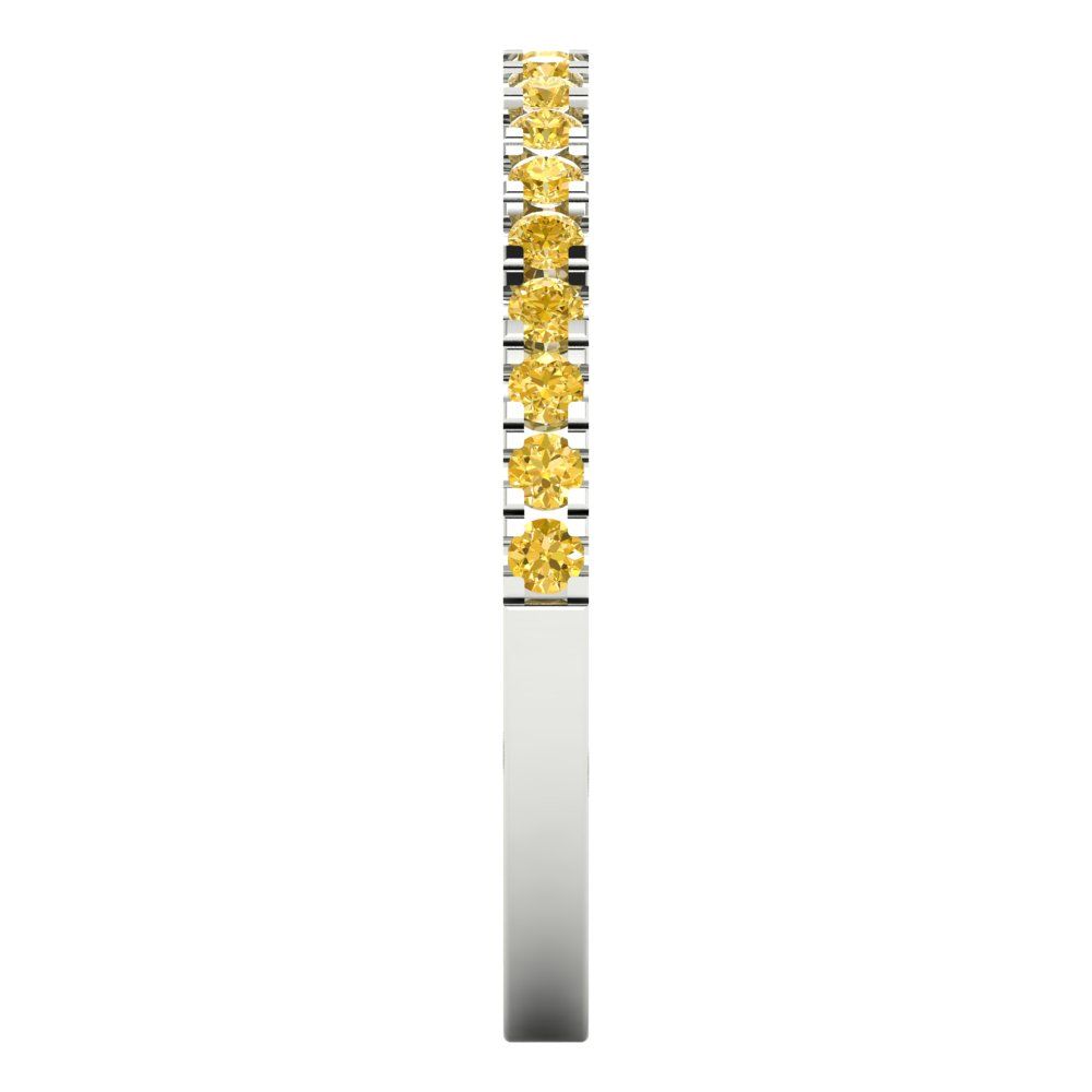 0.285 cttw Simulated Yellow Diamond Round Cut White Gold Eternity Wedding Band