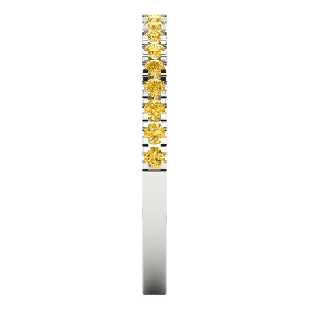 0.285 cttw Natural Citrine Round Cut White Gold Eternity Wedding Band