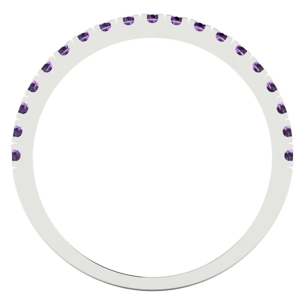 0.285 cttw Simulated Alexandrite Round Cut White Gold Eternity Wedding Band