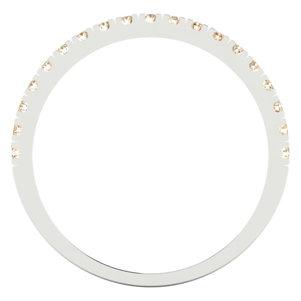 0.285 cttw Natural Morganite Round Cut White Gold Eternity Wedding Band