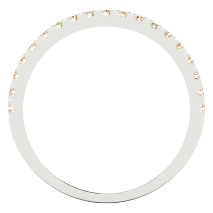 0.285 cttw Natural Morganite Round Cut White Gold Eternity Wedding Band