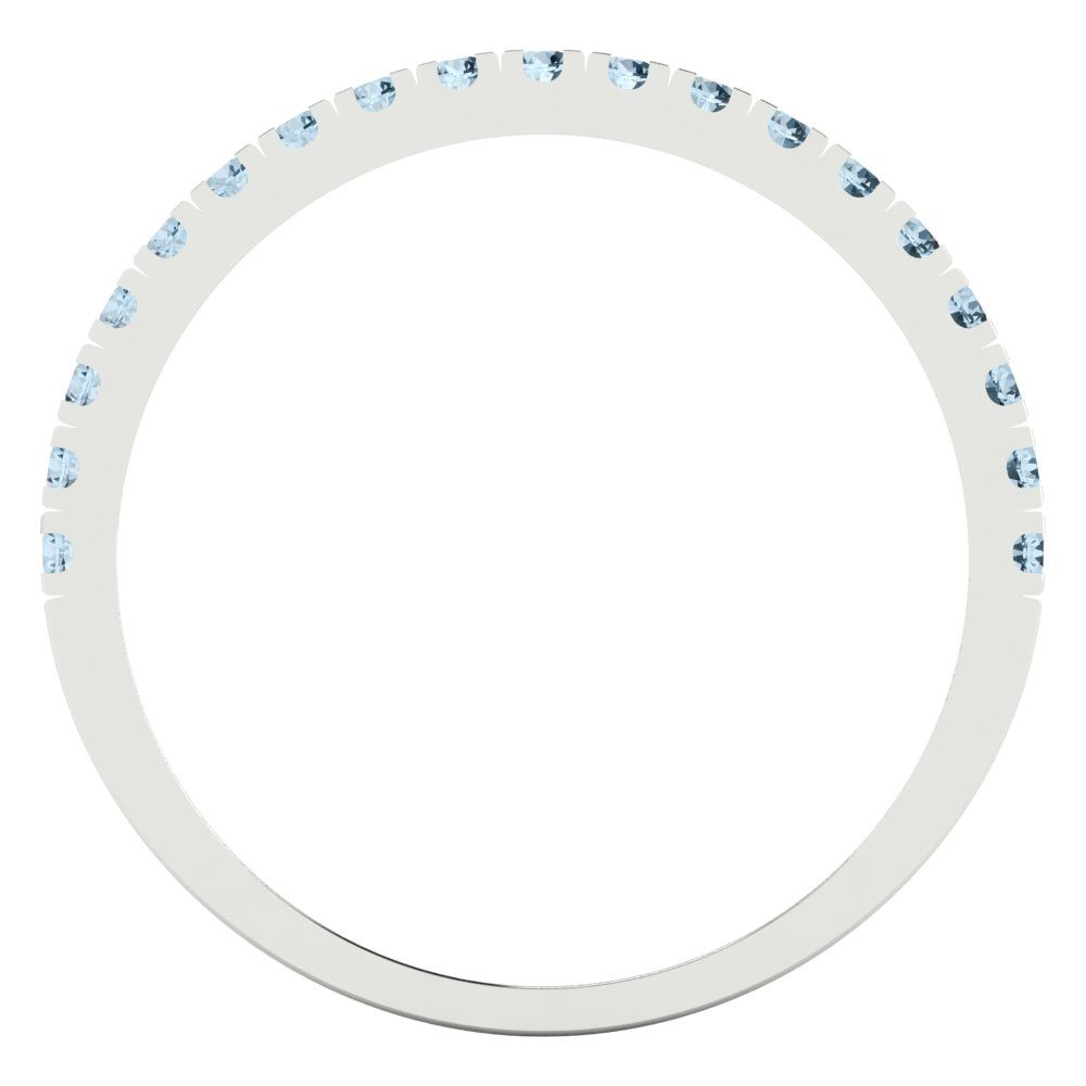 0.285 cttw Simulated Blue Diamond Round Cut White Gold Eternity Wedding Band