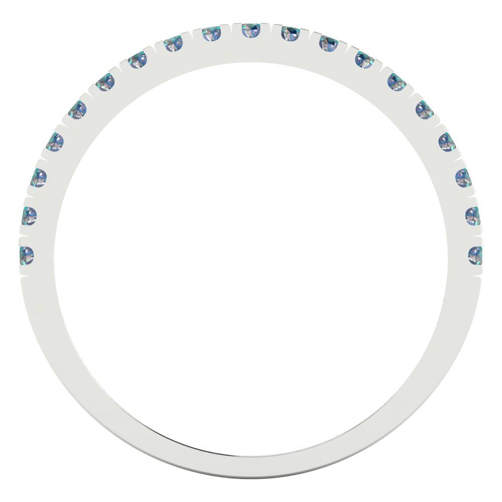 0.285 cttw Blue Moissanite Round Cut White Gold Eternity Wedding Band