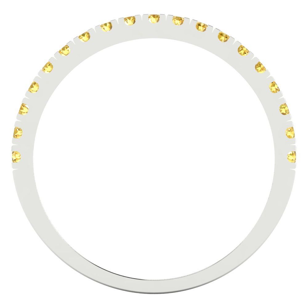 0.285 cttw Simulated Yellow Diamond Round Cut White Gold Eternity Wedding Band