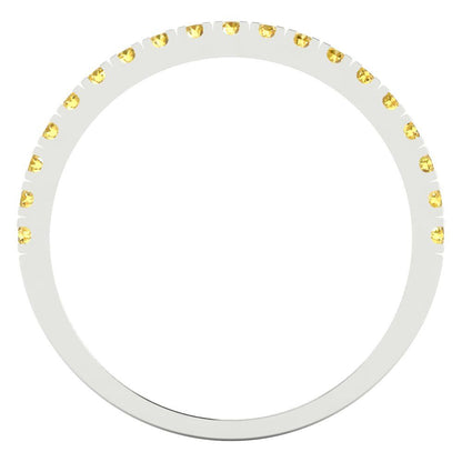 0.285 cttw Simulated Yellow Diamond Round Cut White Gold Eternity Wedding Band