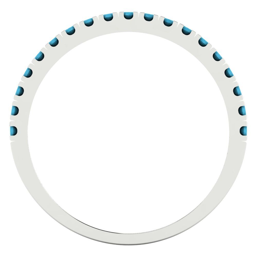 0.285 cttw Simulated Turquoise Round Cut White Gold Eternity Wedding Band