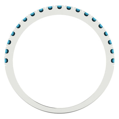 0.285 cttw Simulated Turquoise Round Cut White Gold Eternity Wedding Band