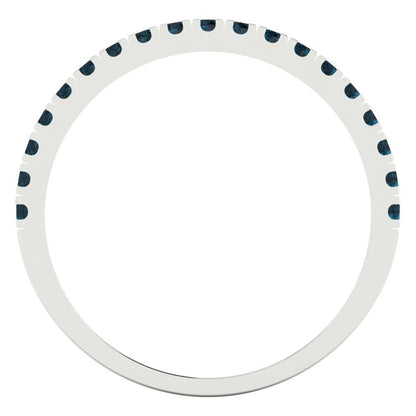 0.285 cttw Natural London Blue Topaz Round Cut White Gold Eternity Wedding Band